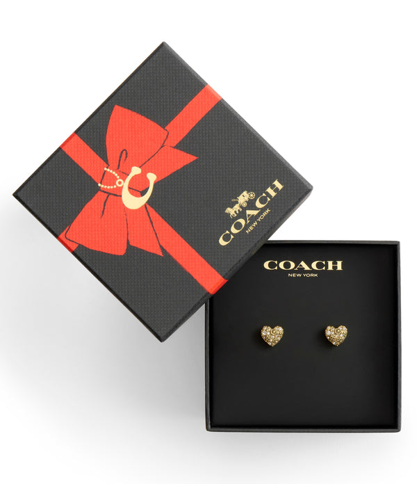 Signature C Pavé Heart Stud Boxed Earrings