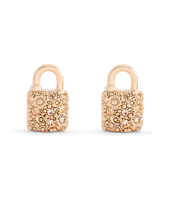 Signature C Pavé Padlock Stud Boxed Earrings