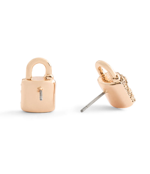 Signature C Pavé Padlock Stud Boxed Earrings