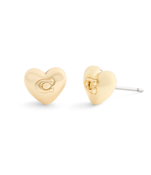 Signature C Heart Stud Earrings
