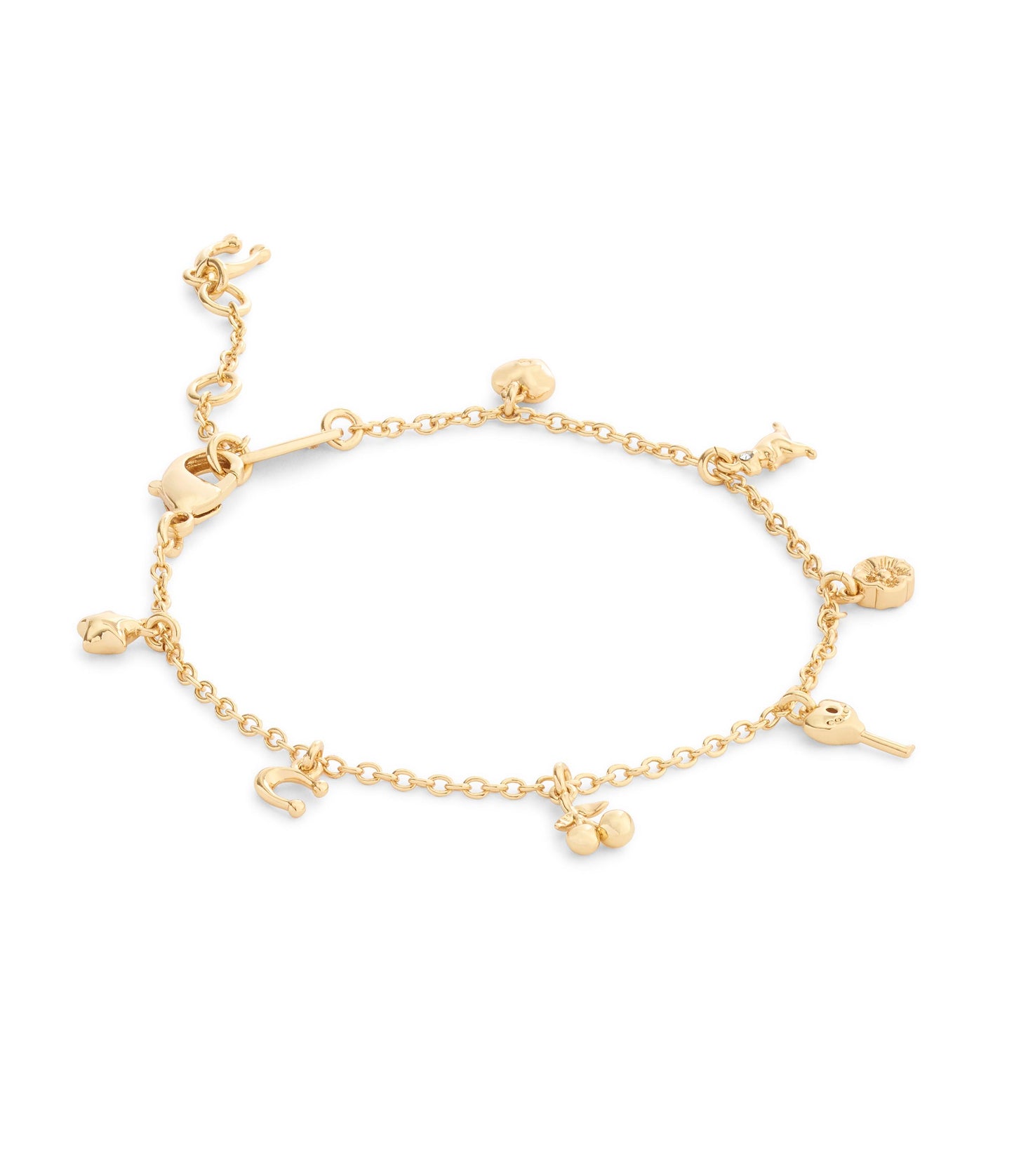 37557551GLD-Charming Charms Signature Bracelet-Gold