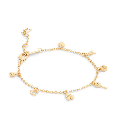 37557551GLD-Charming Charms Signature Bracelet-Gold