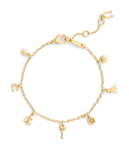 37557551GLD-Charming Charms Signature Bracelet-Gold