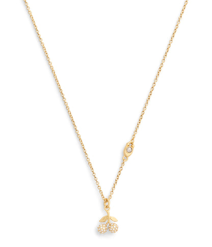 37557552GLD-Pavé Icons Cherry Pendant Necklace-Crystal