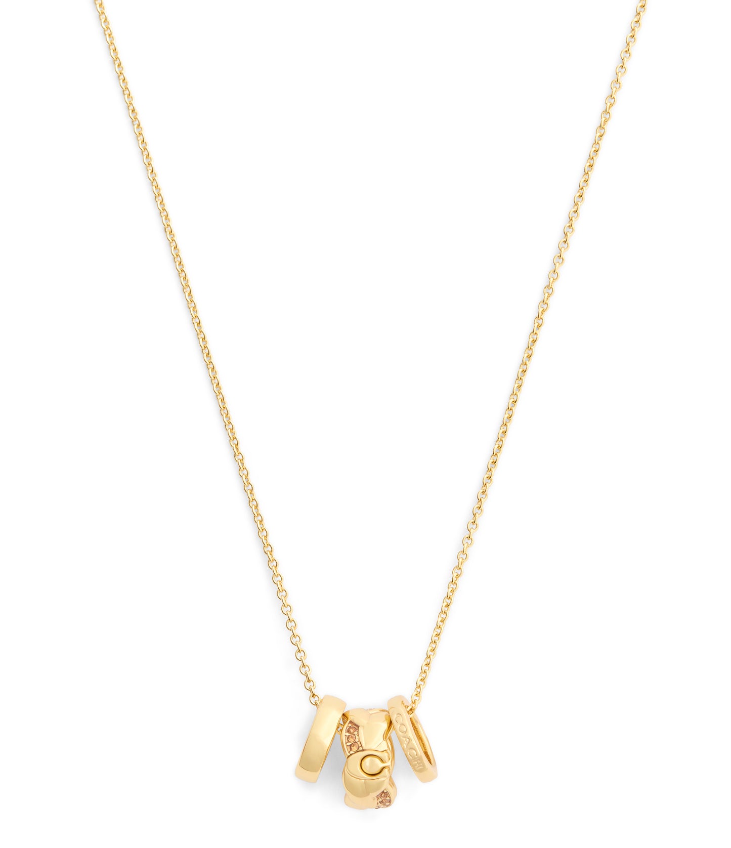 37557603GLD-Signature C Braided Rondelle Pendant Necklace-Gold