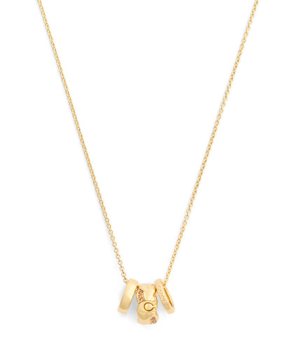 37557603GLD-Signature C Braided Rondelle Pendant Necklace-Gold