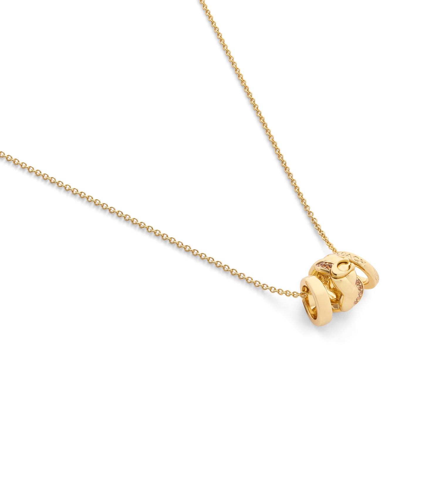 37557603GLD-Signature C Braided Rondelle Pendant Necklace-Gold