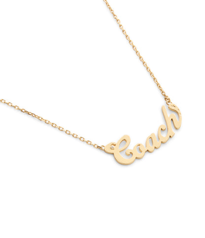 37557618GLD-Signature Name Plate Pendant Necklace-Gold