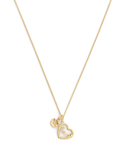 37559712GLD-Charming Charms Signature Heart Pendant Necklace-Gold