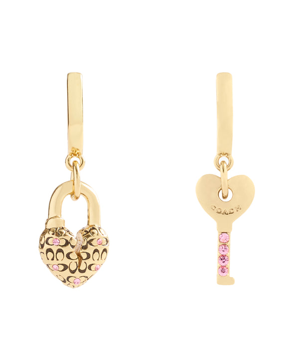 Charming Charms Padlock & Key Huggie Earrings