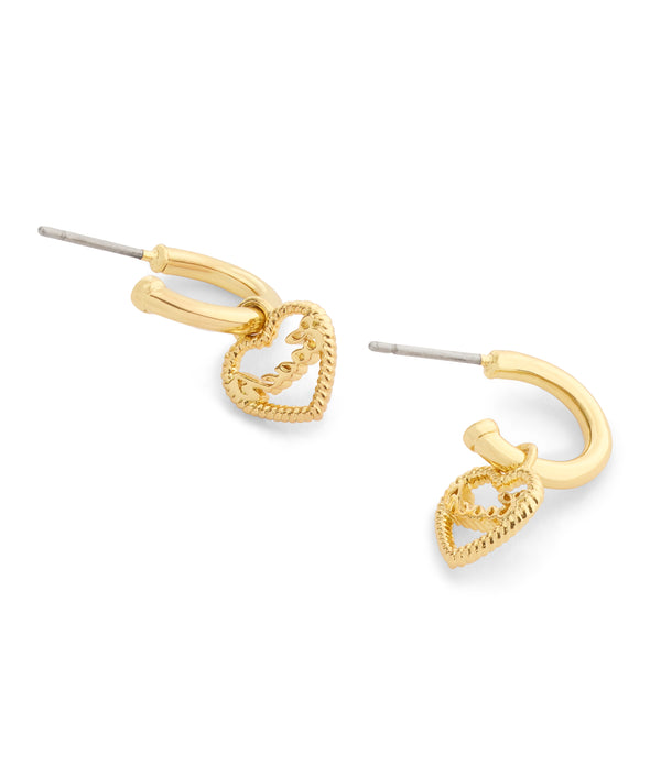Charming Charms Signature Heart Charm Huggie Earrings