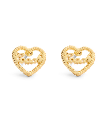 37559723GLD-Charming Charms Signature Heart Stud Earrings-Gold