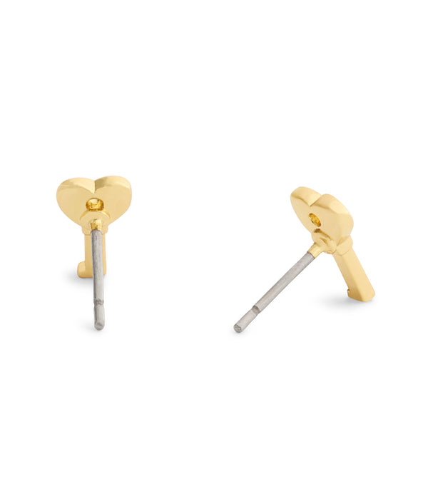 Charming Charms Signature Heart Key Stud Earrings