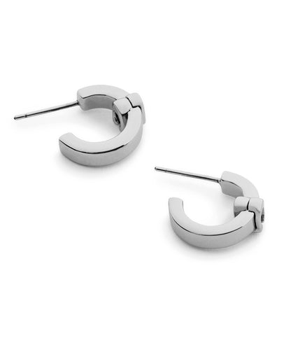 37560724RHO-Signature C Huggie Earrings-Rhodium