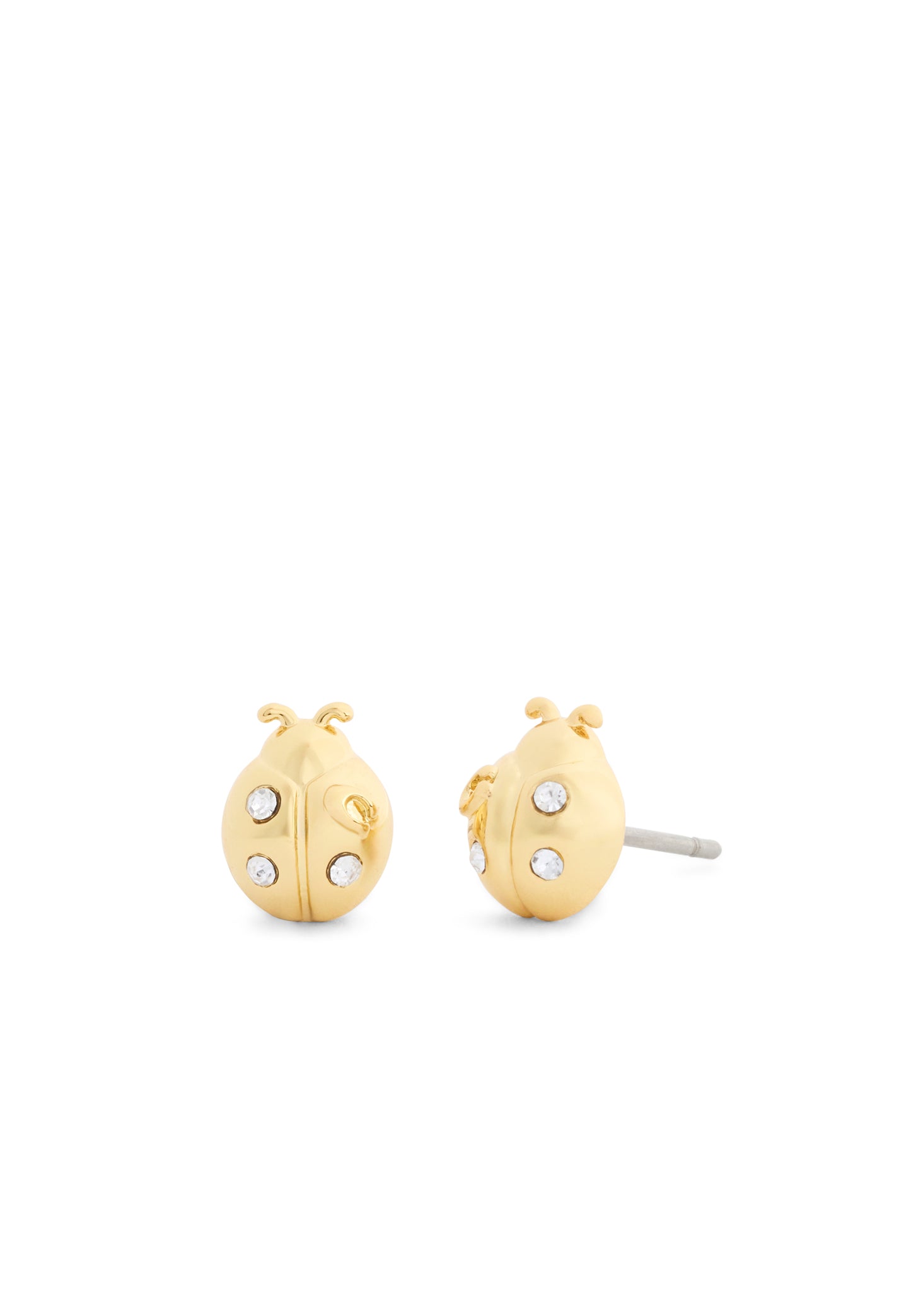 37571168GLD-Ladybug Mini Stud Earrings-Shiny Gold
