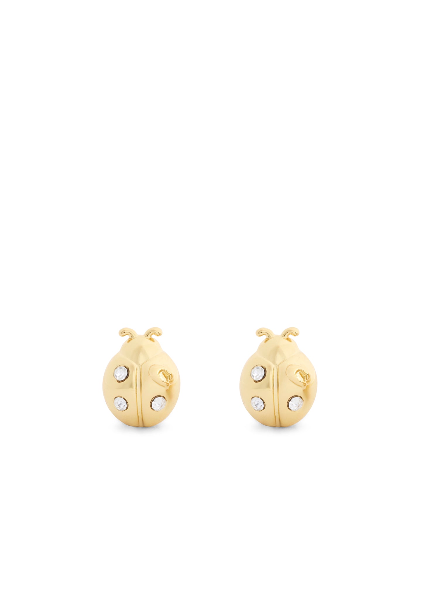 37571168GLD-Ladybug Mini Stud Earrings-Shiny Gold