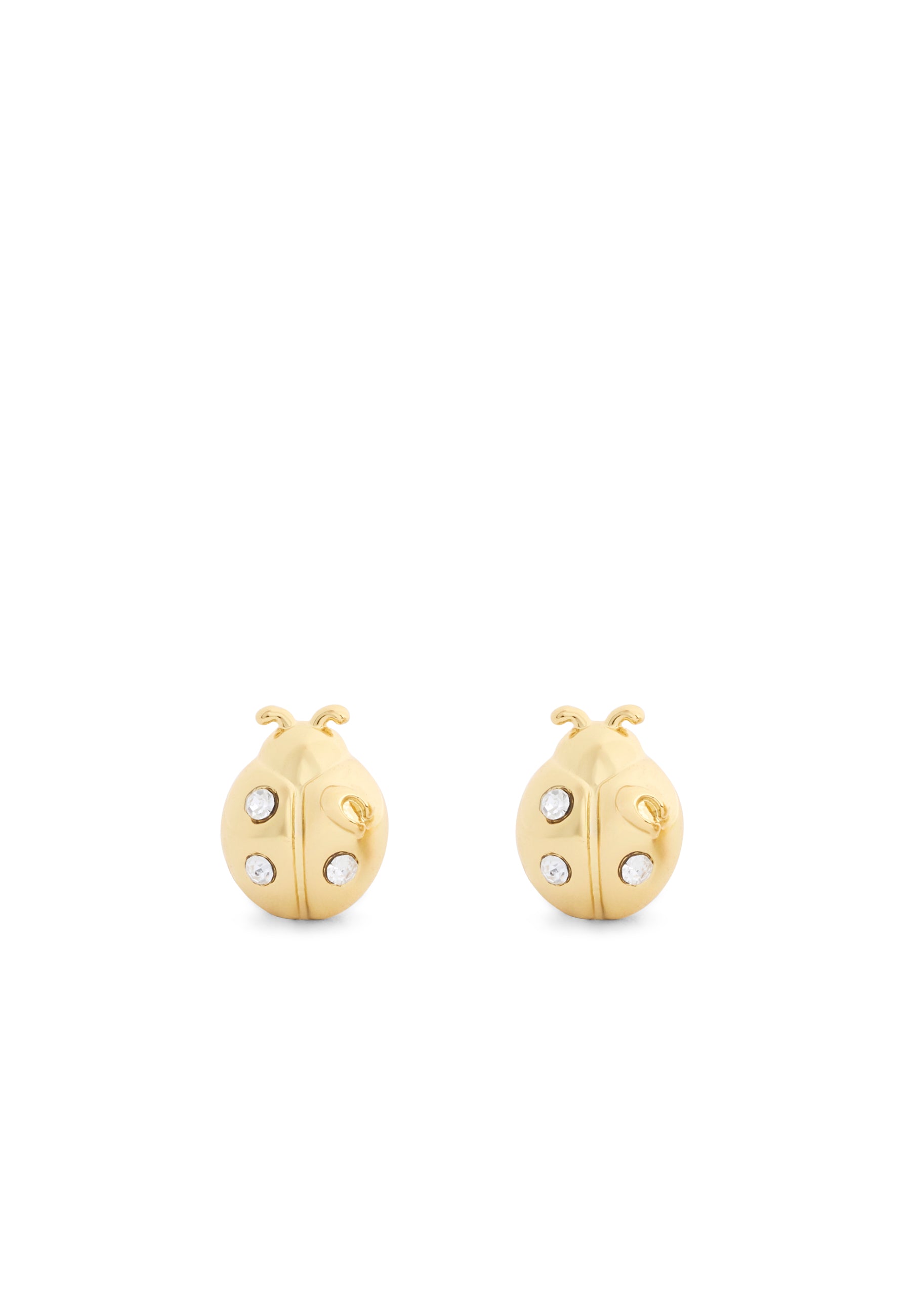 37571168GLD-Ladybug Mini Stud Earrings-Shiny Gold