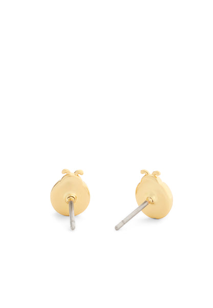 37571168GLD-Ladybug Mini Stud Earrings-Shiny Gold