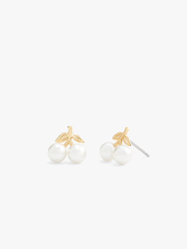 Pearl Cherry Stud Earrings