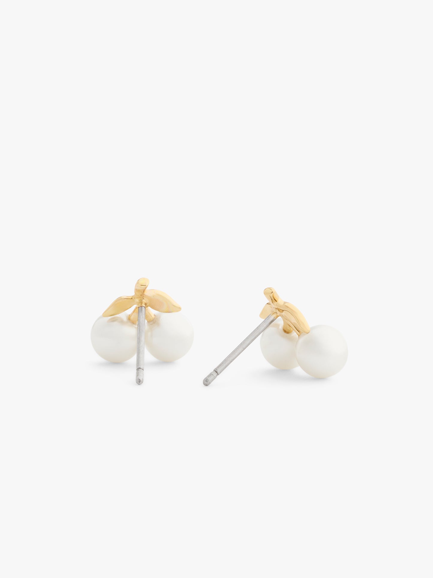 37571172GLD-Pearl Cherry Stud Earrings-Pearl/Gold