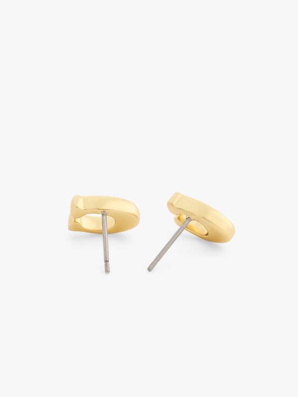 Enamel C Stud Earrings