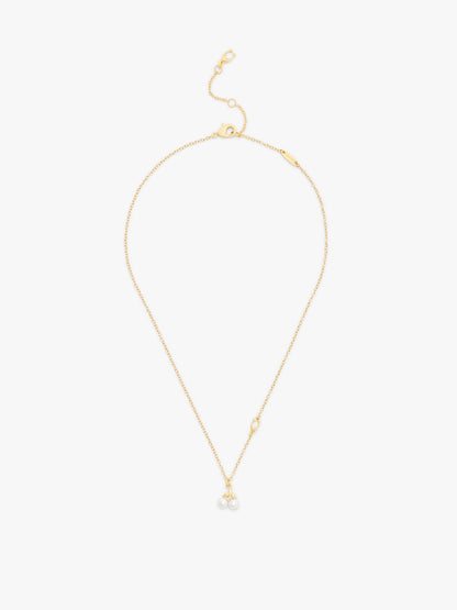 37571284GLD-Pearl Cherry Short Pendant Necklace-Pearl/Gold
