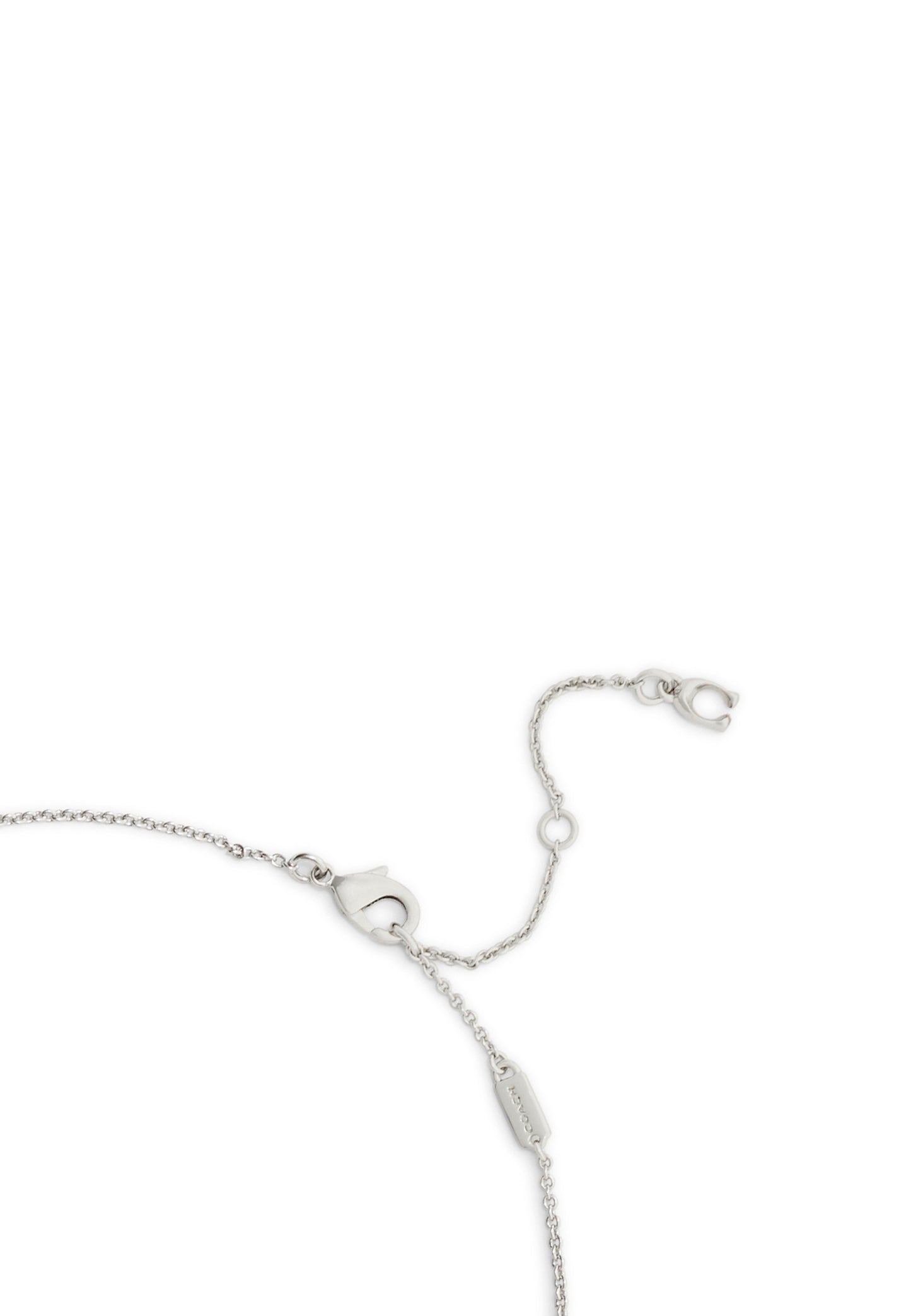 37571286RHO-Enamel C Heart Short Pendant Necklace-Black/Rhodium