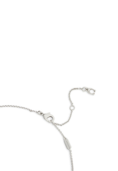 37571286RHO-Enamel C Heart Short Pendant Necklace-Black/Rhodium