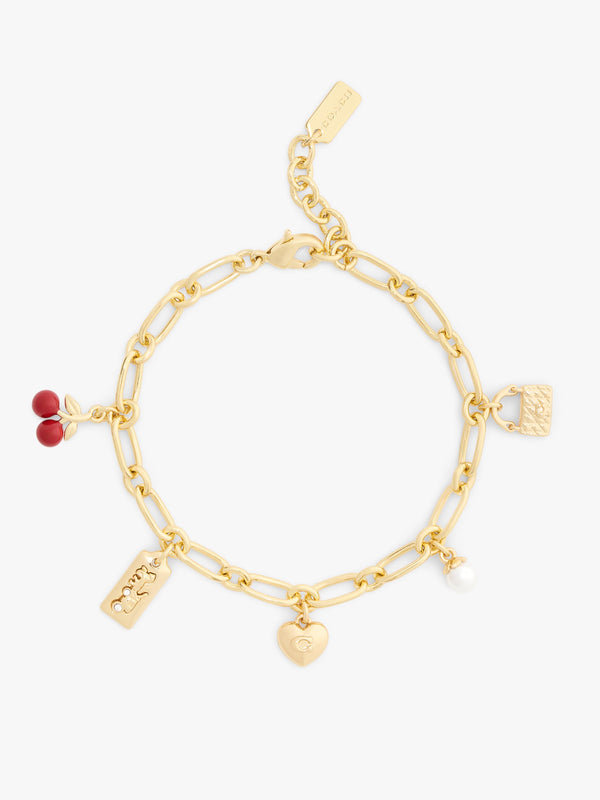 Enamel Cherry Mixed Charm Bracelet