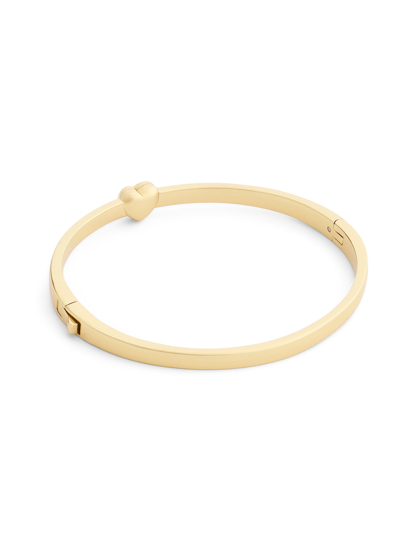 37571298GLD-Heart Thin Hinged Bangle Boxed Bracelet-Shiny Gold