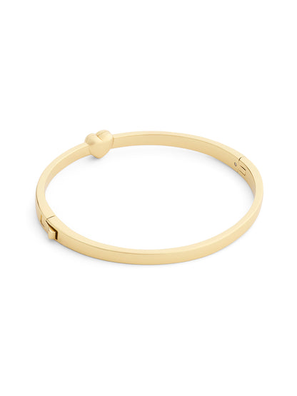 37571298GLD-Heart Thin Hinged Bangle Boxed Bracelet-Shiny Gold