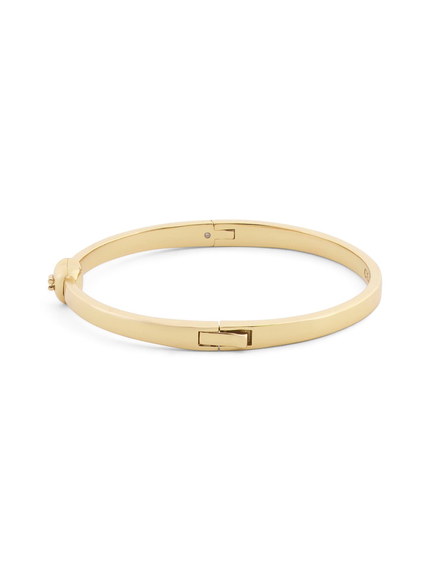 37571298GLD-Heart Thin Hinged Bangle Boxed Bracelet-Shiny Gold