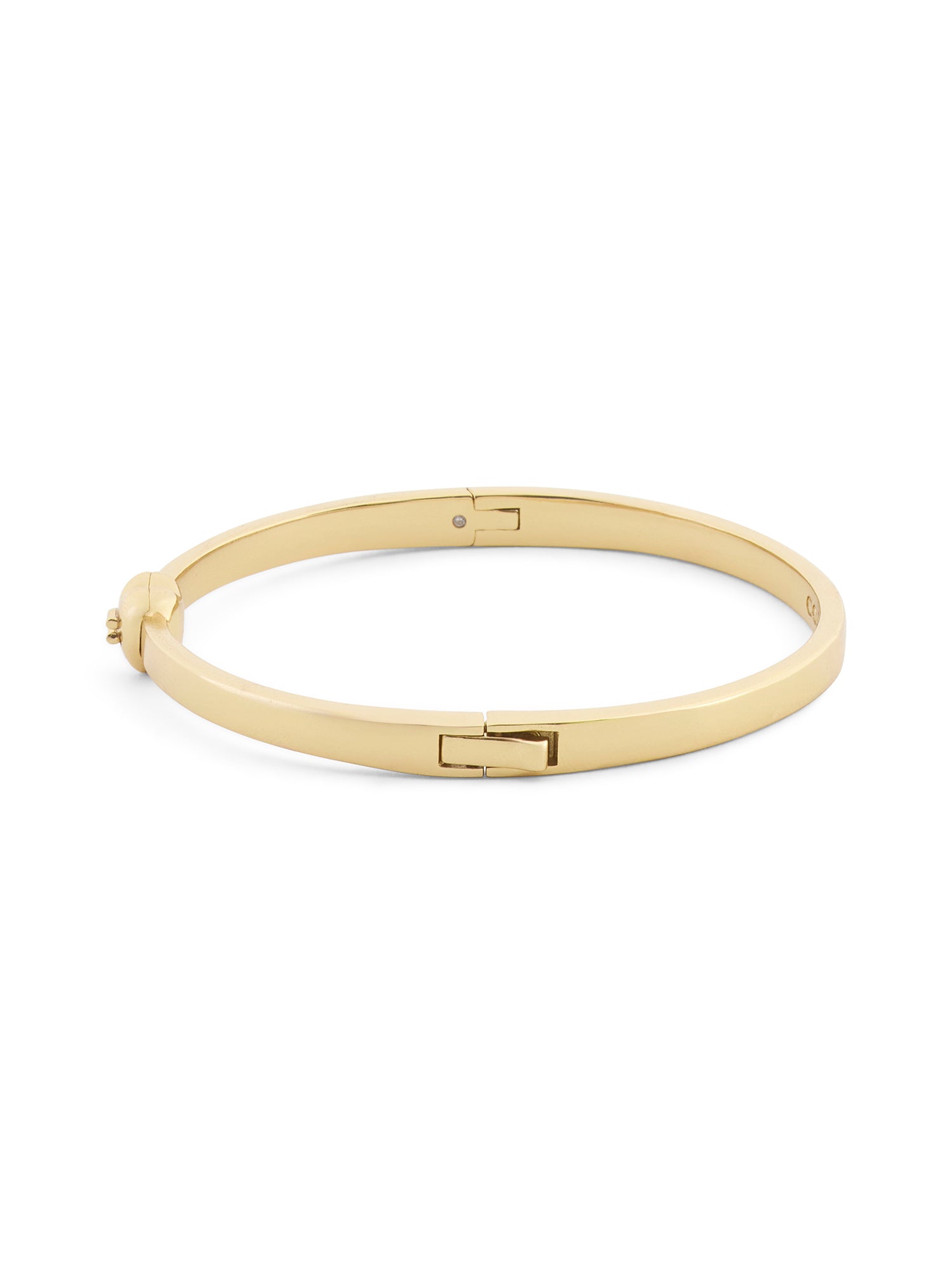37571298GLD-Heart Thin Hinged Bangle Boxed Bracelet-Shiny Gold