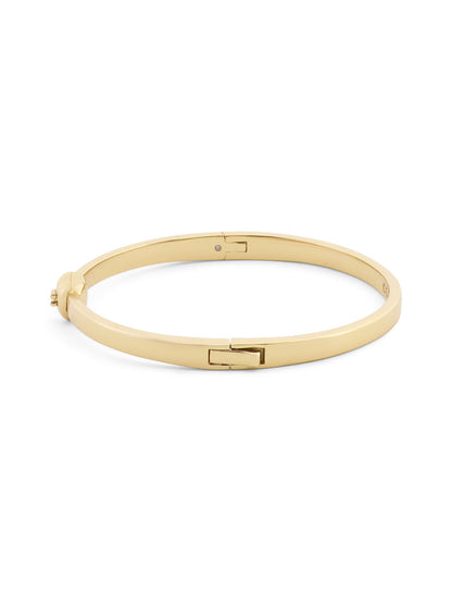 37571298GLD-Heart Thin Hinged Bangle Boxed Bracelet-Shiny Gold
