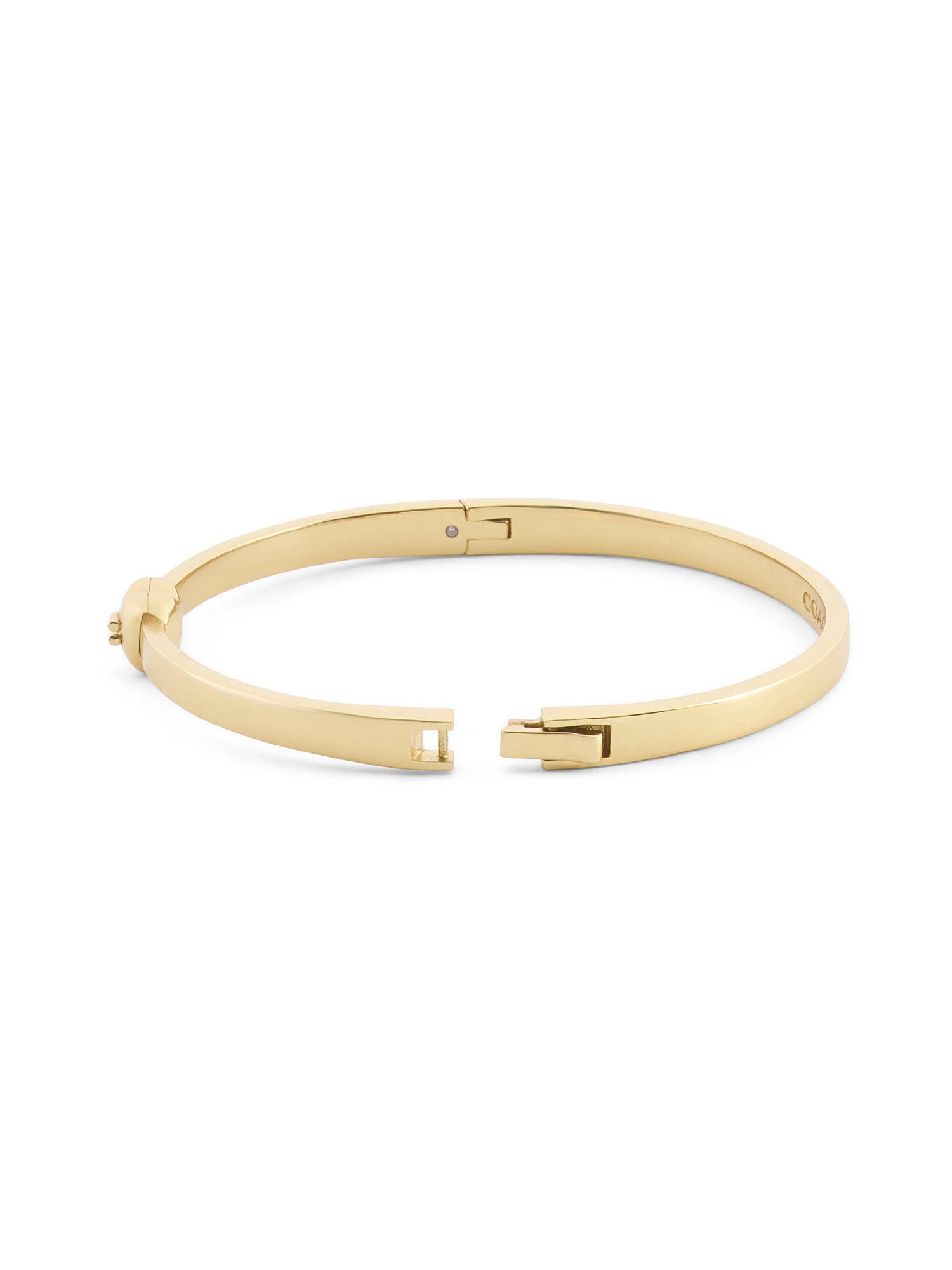 37571298GLD-Heart Thin Hinged Bangle Boxed Bracelet-Shiny Gold
