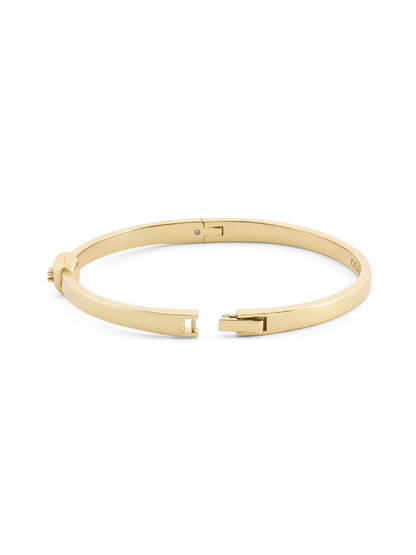 37571298GLD-Heart Thin Hinged Bangle Boxed Bracelet-Shiny Gold