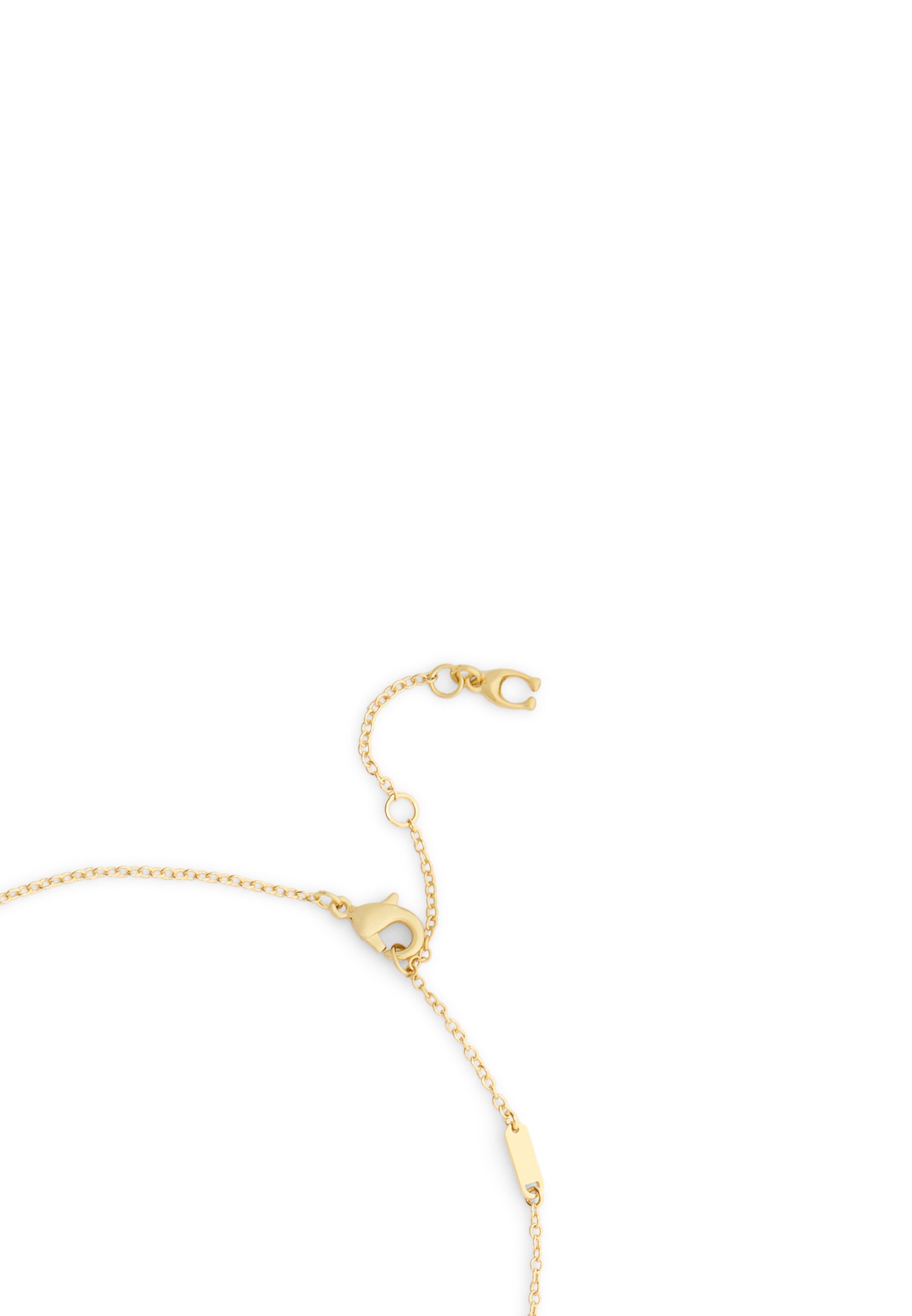 37572248GLD-Mini Ladybug Short Pendant Necklace-Shiny Gold
