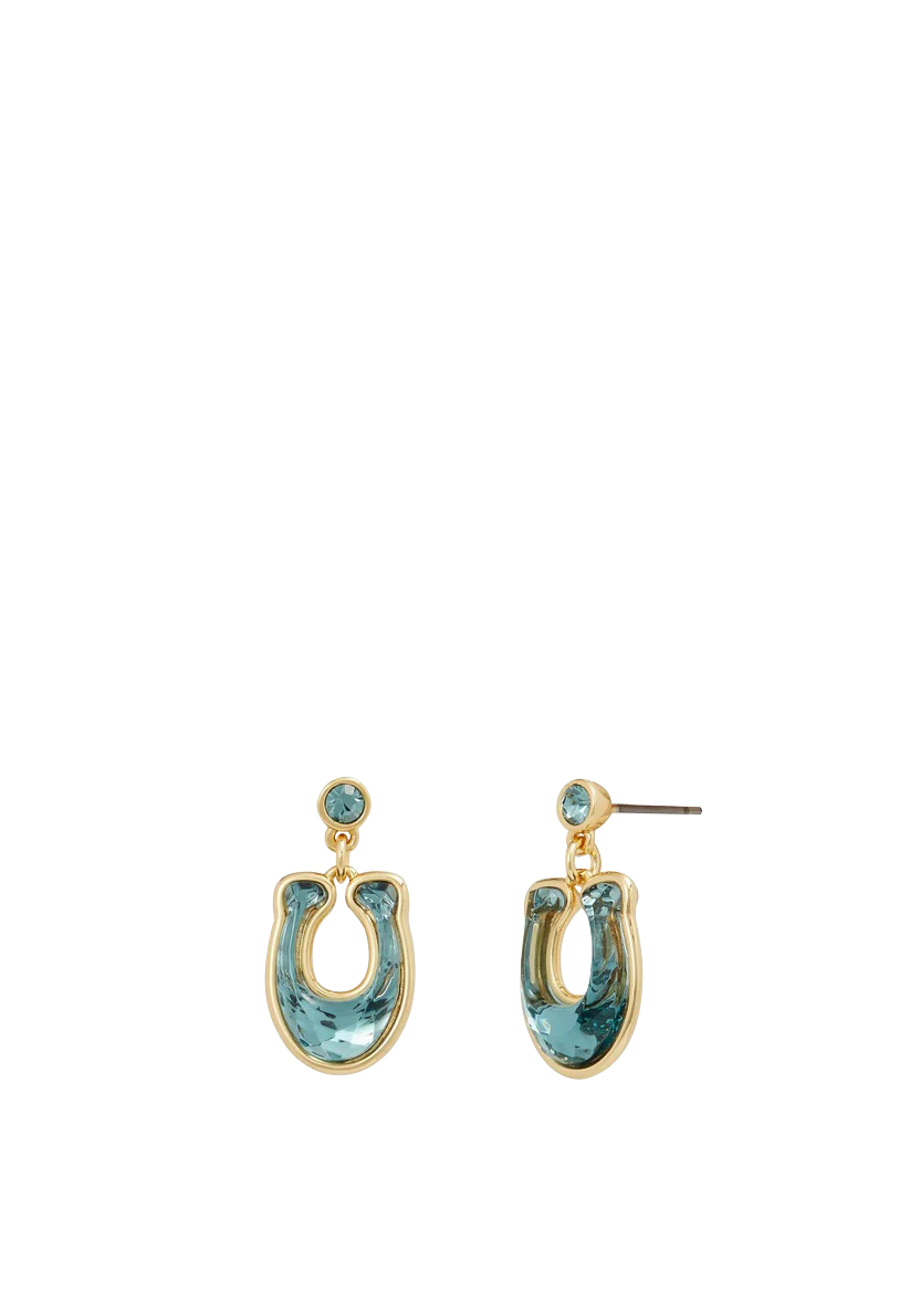 Faceted C stationed small drop-416158GLD-Blue/Gold