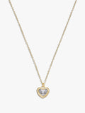 422735GLD-Heart Pendant Necklace-Crystal