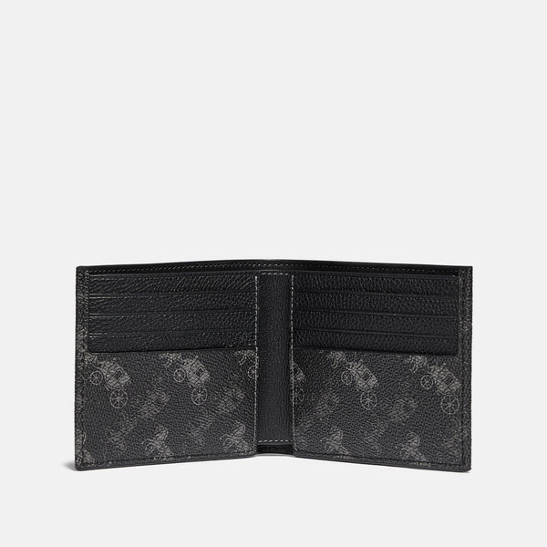 Double Billfold Wallet With Horse And Carriage Print