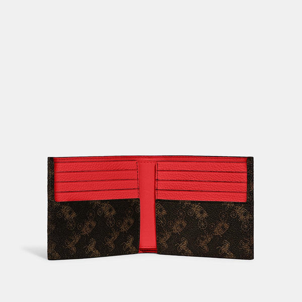 Double Billfold Wallet With Horse And Carriage Print