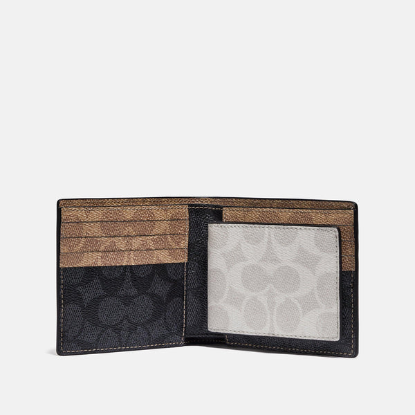  محفظة 3 في 1 من القماش بنقشة ماركة كوتش بالوان مُغايرة