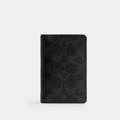 5009-Card Wallet In Signature Canvas-Black Signature