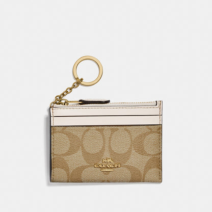 88208-Mini Skinny Id Case In Signature Canvas-Im/Light Khaki Chalk