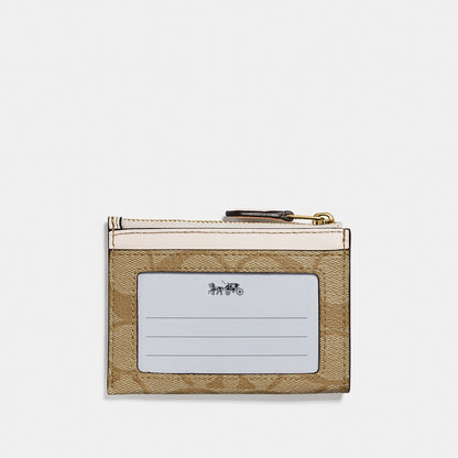88208-Mini Skinny Id Case In Signature Canvas-Im/Light Khaki Chalk