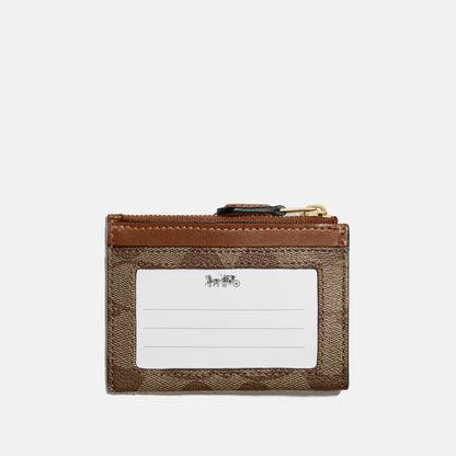 88208-Mini Skinny Id Case In Signature Canvas-Im/Khaki Saddle 2