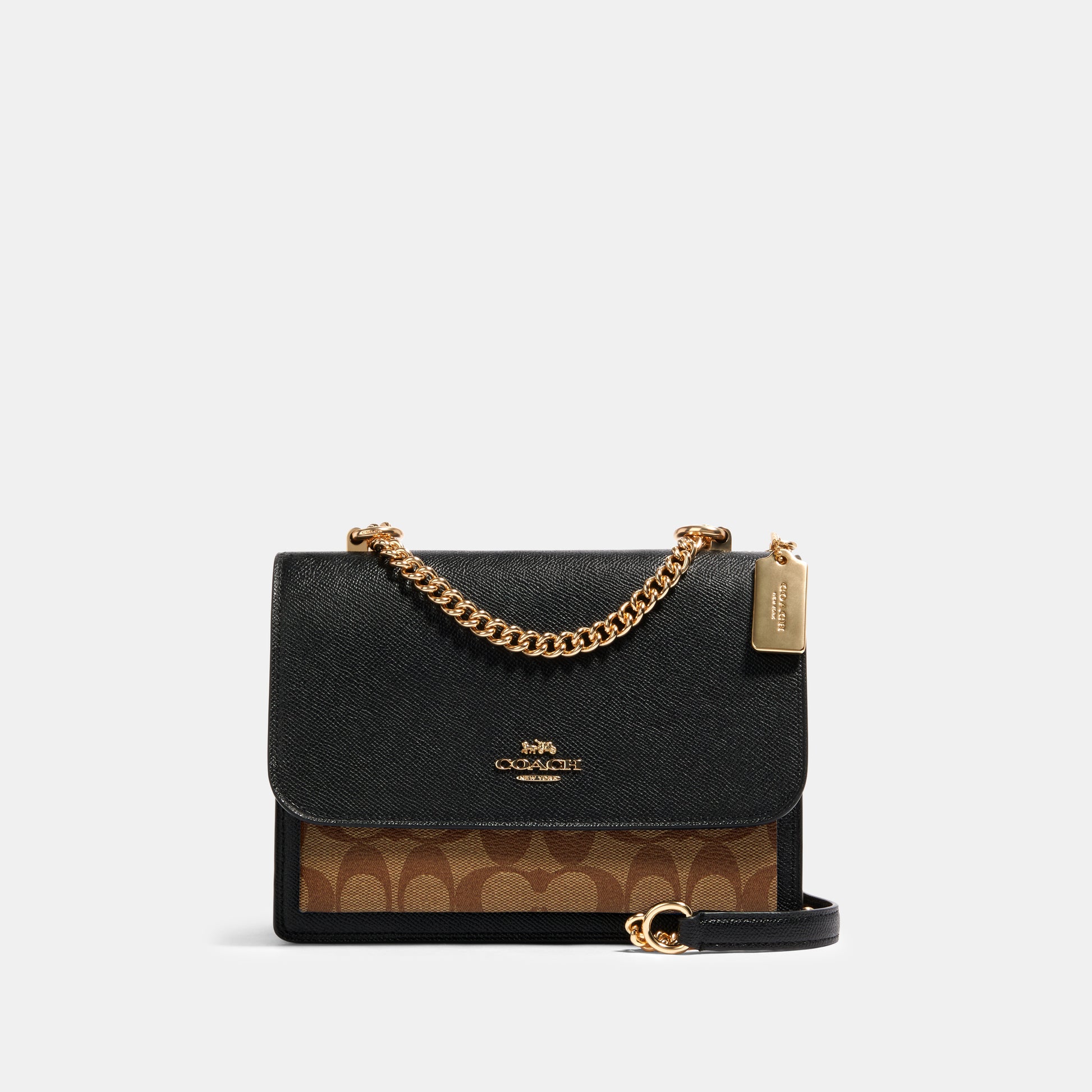 91019-Klare Crossbody In Signature Canvas-Im/Khaki/Black