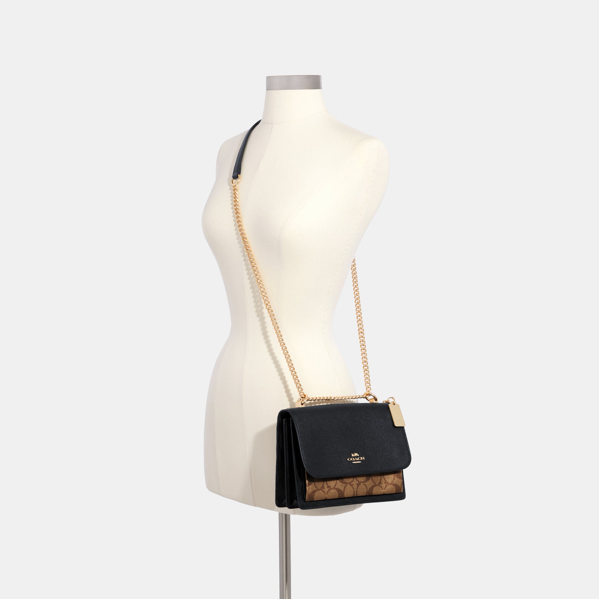 91019-Klare Crossbody In Signature Canvas-Im/Khaki/Black