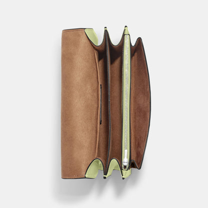 91019-Klare Crossbody In Signature Canvas-Sv/Khaki/Pale Lime