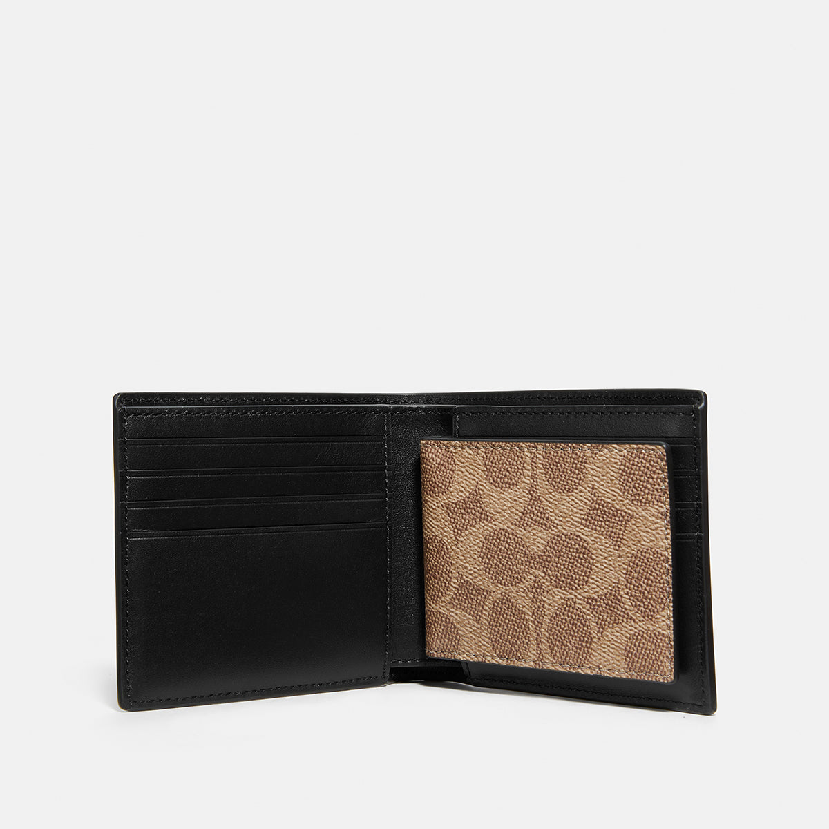 916-3-In-1 Wallet in Signature Canvas-Khaki